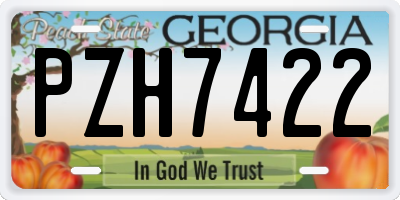 GA license plate PZH7422