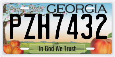 GA license plate PZH7432