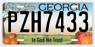 GA license plate PZH7433