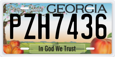 GA license plate PZH7436