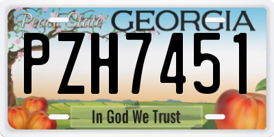 GA license plate PZH7451