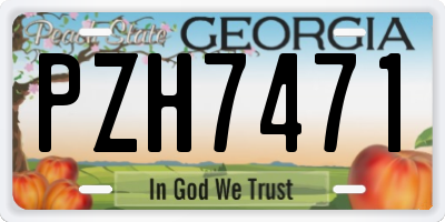 GA license plate PZH7471