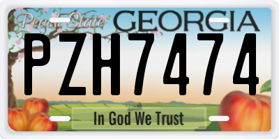 GA license plate PZH7474