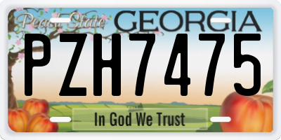 GA license plate PZH7475