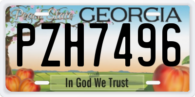 GA license plate PZH7496