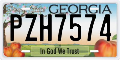 GA license plate PZH7574
