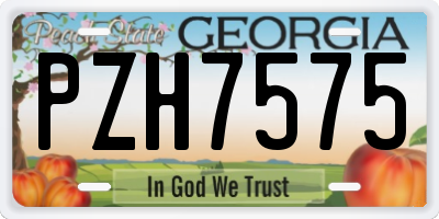 GA license plate PZH7575