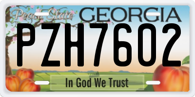 GA license plate PZH7602