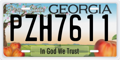 GA license plate PZH7611