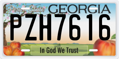 GA license plate PZH7616