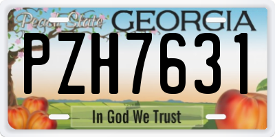 GA license plate PZH7631