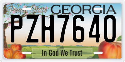 GA license plate PZH7640
