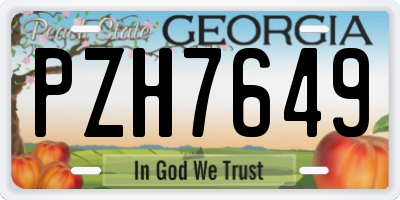 GA license plate PZH7649