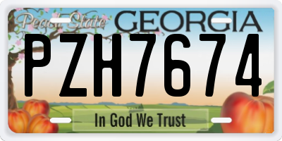 GA license plate PZH7674