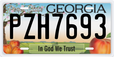 GA license plate PZH7693