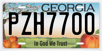 GA license plate PZH7700