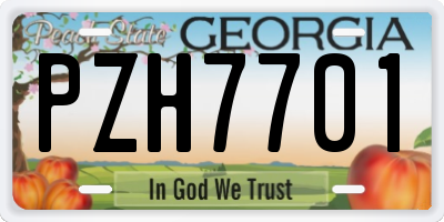 GA license plate PZH7701
