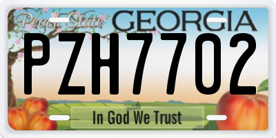 GA license plate PZH7702