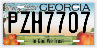 GA license plate PZH7707