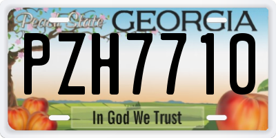 GA license plate PZH7710