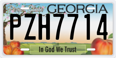 GA license plate PZH7714