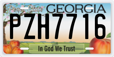 GA license plate PZH7716
