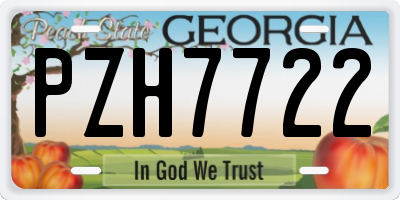 GA license plate PZH7722