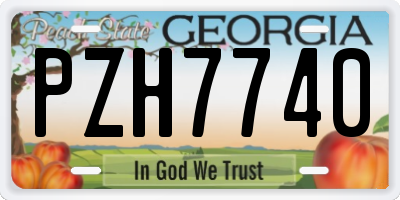 GA license plate PZH7740