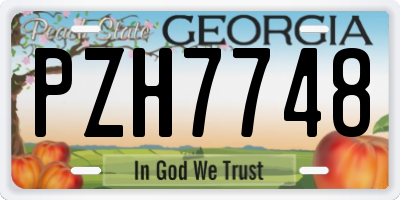 GA license plate PZH7748