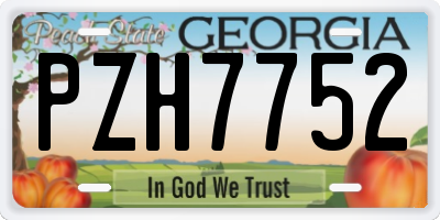 GA license plate PZH7752