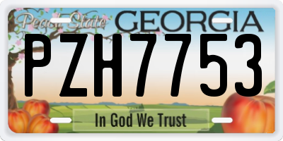 GA license plate PZH7753