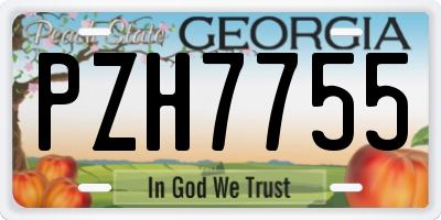 GA license plate PZH7755