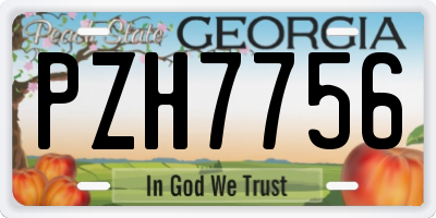 GA license plate PZH7756