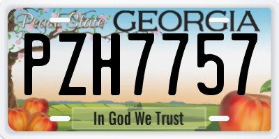 GA license plate PZH7757