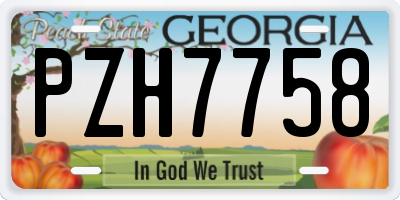 GA license plate PZH7758