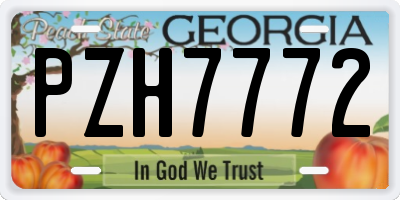GA license plate PZH7772