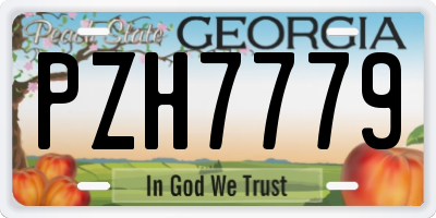GA license plate PZH7779