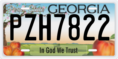 GA license plate PZH7822