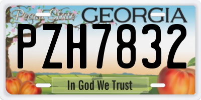 GA license plate PZH7832