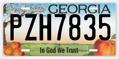 GA license plate PZH7835