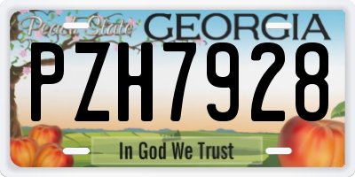 GA license plate PZH7928