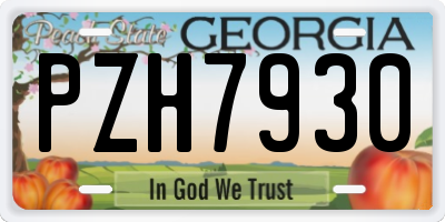 GA license plate PZH7930