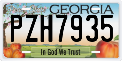 GA license plate PZH7935