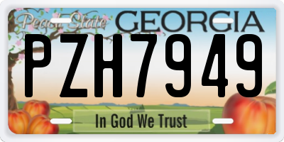 GA license plate PZH7949