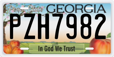 GA license plate PZH7982