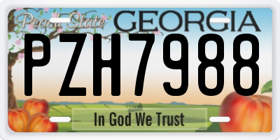 GA license plate PZH7988