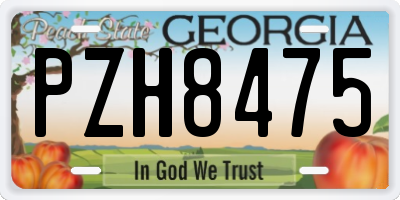 GA license plate PZH8475