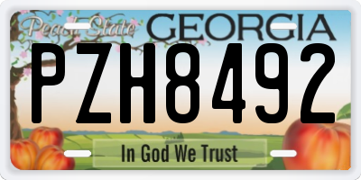 GA license plate PZH8492