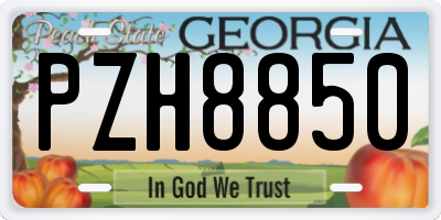 GA license plate PZH8850
