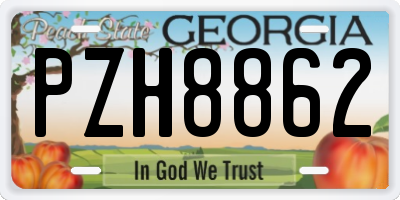 GA license plate PZH8862